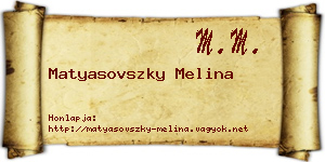 Matyasovszky Melina névjegykártya